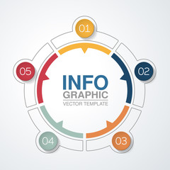 Vector infographic template for diagram, graph, presentation, chart, business concept with 5 options.
