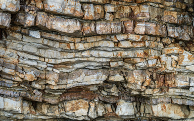 Pancacke like rock formations near Budva
