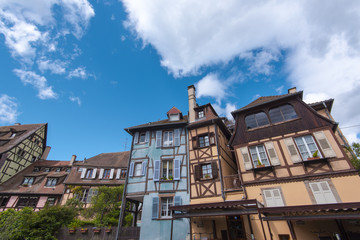 Amazing traditional old houses in a small town Colmar in France	