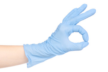 Hand in medical glove medicine