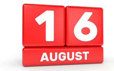 August 16. Calendar on white background.