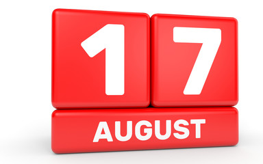 August 17. Calendar on white background.