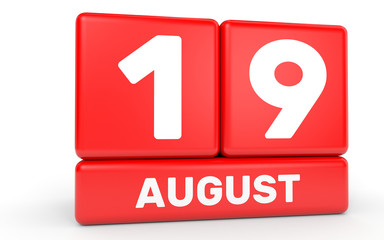August 19. Calendar on white background.