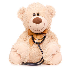 Toy bear stethoscope medical medicine