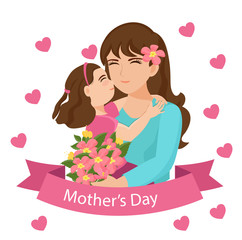 Lovely mother day background floral frame