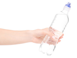 Bottle sport of water in hand