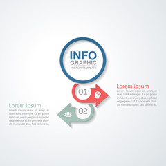 Vector infographic template for diagram, graph, presentation, chart, business concept with 2 options.