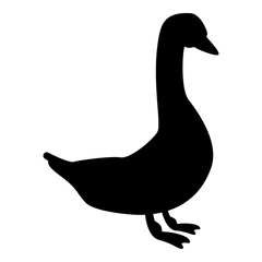 Goose icon black color illustration flat style simple image
