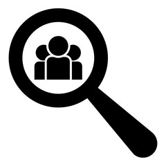 People search icon black color illustration flat style simple image
