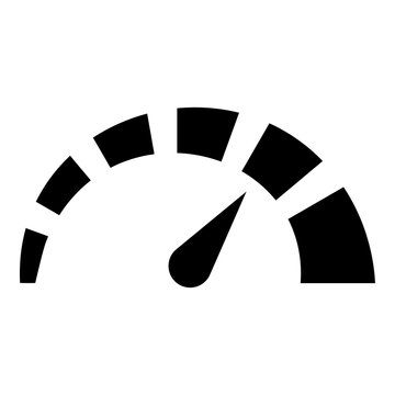 Speedometer icon black color illustration flat style simple image