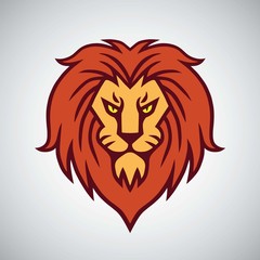 Lion Head Logo Mascot Design Vector Template Icon