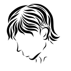 The head of a young handsome man