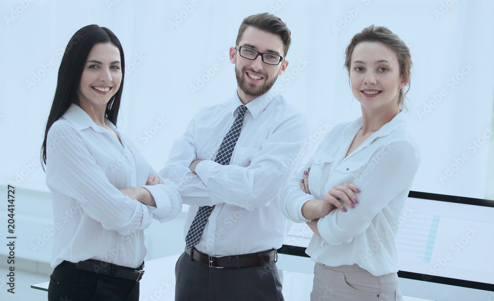 Wall mural portrait of young successful business people