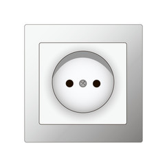 white electrical socket, vector