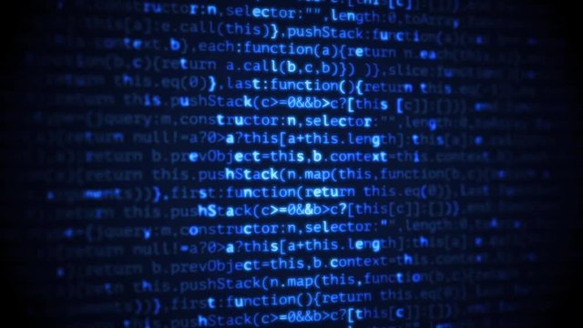 Programming code animated in a movie like animation. Matrix effect for computer generated code ideal for developer presentations.