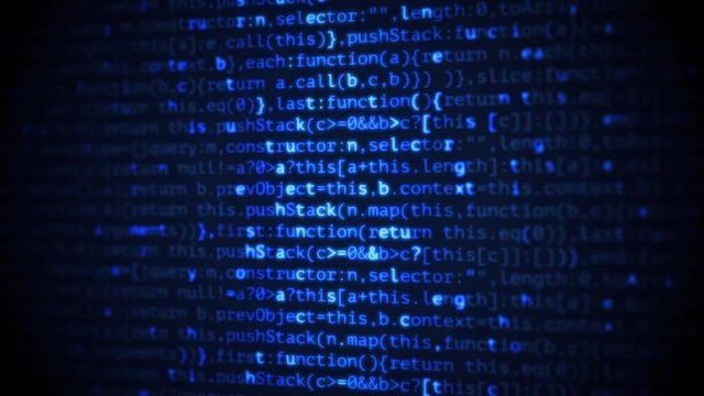 Programming code animated in a movie like animation. Matrix effect for computer generated code ideal for developer presentations.