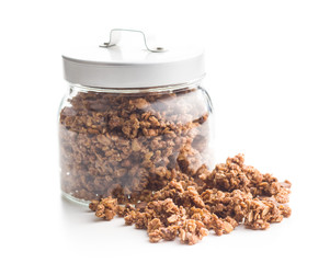 The chocolate granola breakfast cereals.