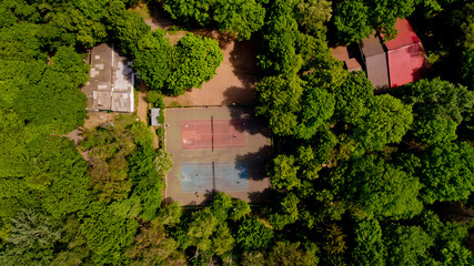 Top view of the tennis courts.