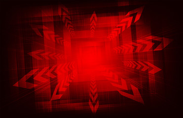 Fototapeta na wymiar Bright red geometric background with arrows.