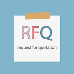 RFQ Request For Quotation written in a notebook paper- vector illustration