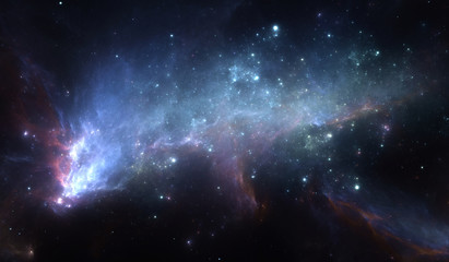 Obraz na płótnie Canvas Space background with planetary nebula and stars