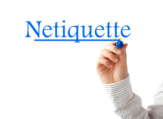 Hand writing Netiquette word