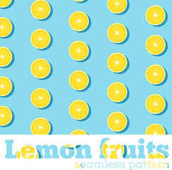 Seamless pattern with fresh lemons