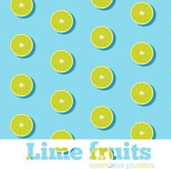 Seamless pattern with fresh limes