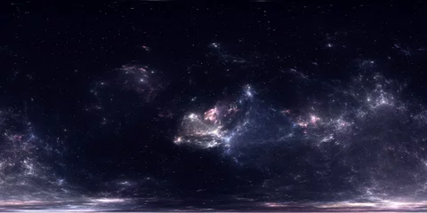 360-Grad-Weltraumnebel-Panorama, gleichwinklige Projektion, Umgebungskarte. Sphärisches HDRI-Panorama. Weltraumhintergrund mit Nebel und Sternen. © Peter Jurik