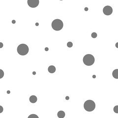 Seamless pattern. Gray polka dot on the white background