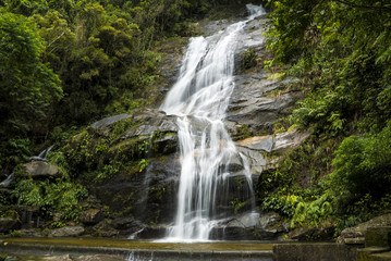 Fototapeta na wymiar Rio De Janeiro Brazil Waterfall in Tijuca Forest