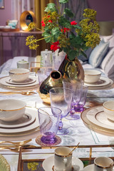 Table setting at festive reception