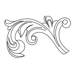 Fototapeta premium Vintage baroque ornament, corner. Retro pattern antique style acanthus. Decorative design element filigree calligraphy vector. - stock vector