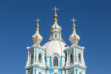 Fototapeta na wymiar Smolny Cathedral, Saint Petersburg