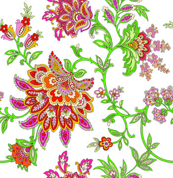 Seamless pattern with floral ornament