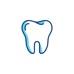 Tooth icon. Dentist colorful logo, Dental care or Dental clinic line icon. Vector flat illustration
