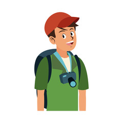 Male tourist cartoon vector illustration graphic design
