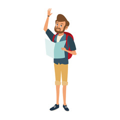 Male tourist cartoon vector illustration graphic design