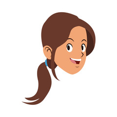 Happy young woman face vector illustration graphic design