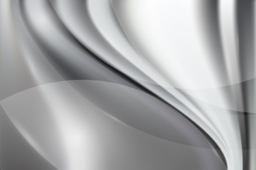 Abstract black and white monochrome background with luminous curves lines.