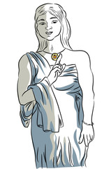 ancient roman woman costume.

illustration of woman with an ancient roman costume.
