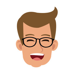 Young man face happy vector illustration graphic design