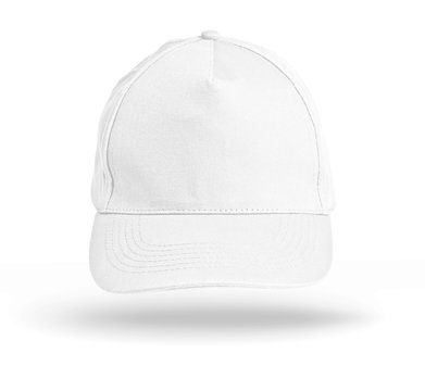 White Baseball Cap on a white background.