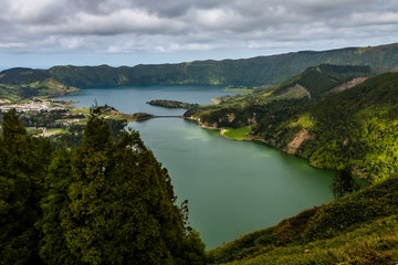 The astonishing Lagoon of the Seven Cities (Lagoa das 7 cidades), in Sao Miguel Azores,Portugal