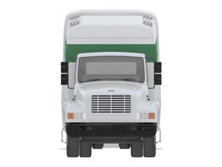 garbage truck front or side view isolated on a white background 3d rendering