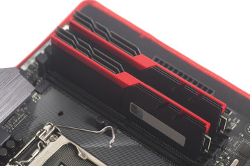 High performance DDR4 computer memory RAM on motherboard