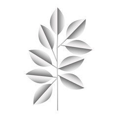 branch with leafs silvery decoration vector illustration design