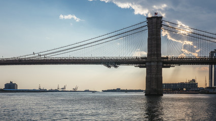 New York, USA / Brooklyn Bridge at Dusk