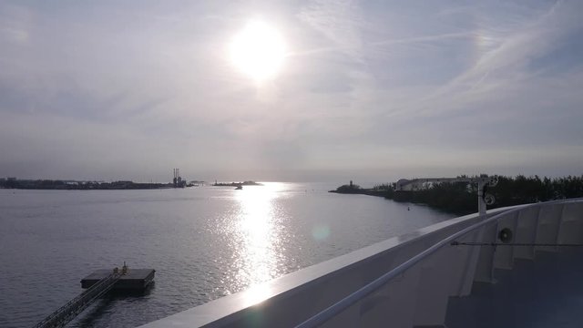 Look at the Bahamas from cruise ship in the port