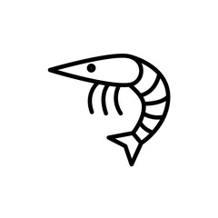 Fototapeta premium shrimp line vector icon